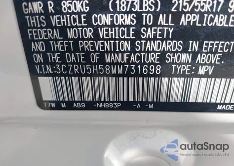 2021 Honda Hr-V 2Wd Ex z USA, uszkodzony, nr VIN 3CZRU5H58MM731698